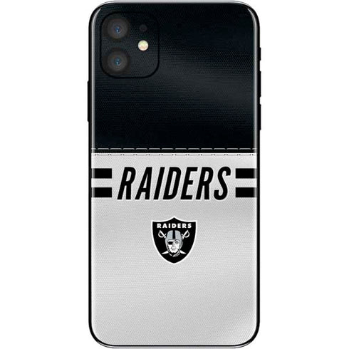 NFL Las Vegas Raiders White Striped iPhone 11 Skin
